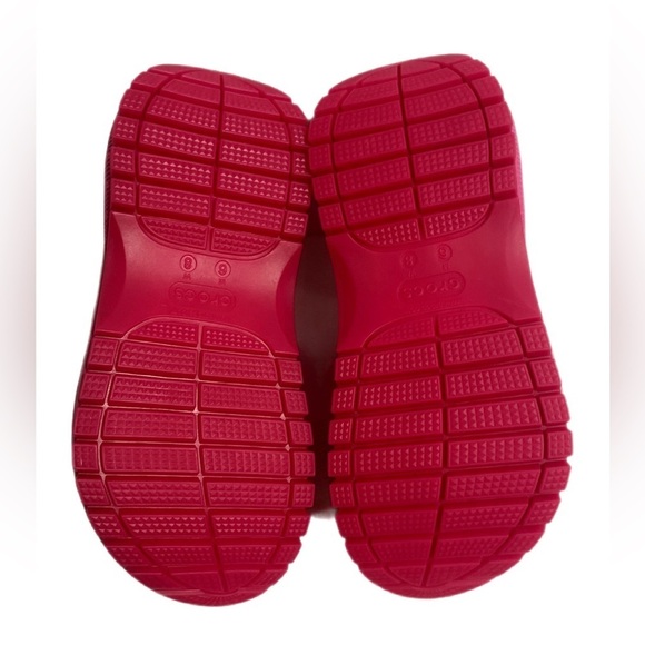 NIB Crocs Pink Mega Crush Embossed Logo Clogs rubber slip-on loafers sandals 8 - Picture 6 of 6